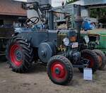 =Lanz D 3506, Bj. 1939, 4733 ccm, 20 PS, präsentiert bei der Oldtimerausstellung der Traktorfreunde Wiershausen am Klostergut Hilwartshausen, 05-2023