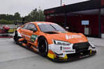 Jamie Greens Audi RS 5 DTM (V8-Saugmotor, über 500 PS) , Version 2018 in der Box deim DTM Rennen in Zolder,am 18.Mai 2019 